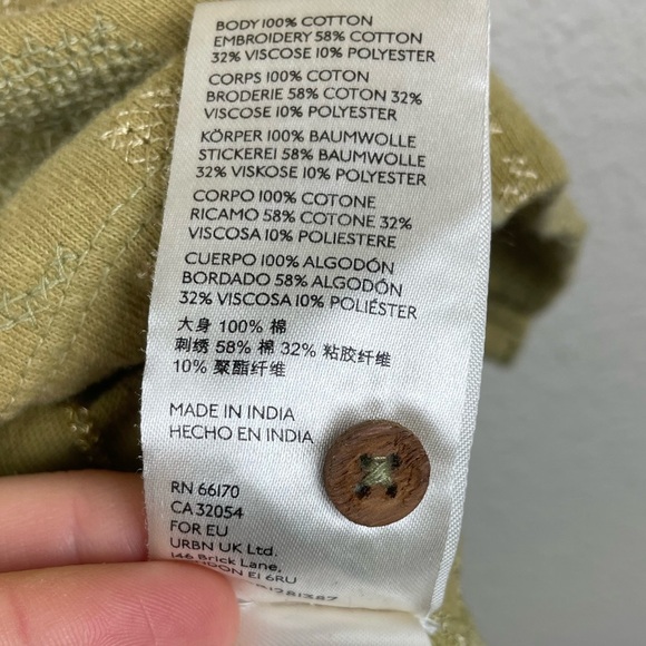 FREE PEOPLE Women's XS Yin To My Yang Tunic Top Button Down Shirt Dress Tan - Picture 11 of 16